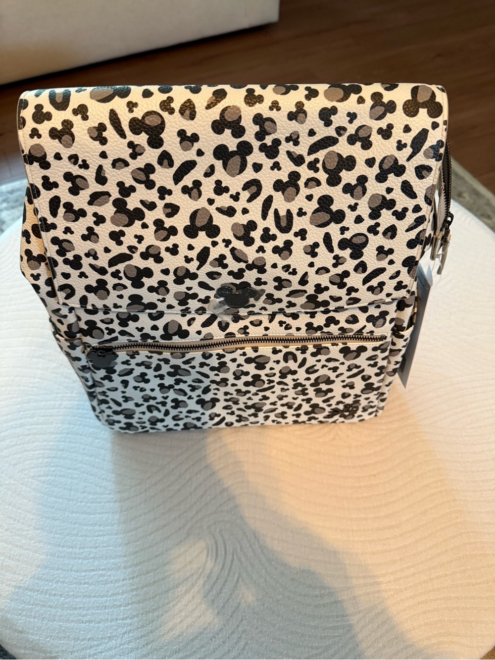Freshly Picked White and Black Disney Leopard-Print Backpack